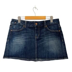 GAP 1969 Denim Mini Skirt Womens 12 Blue Vintage Y2K Dark Wash Minimalist
